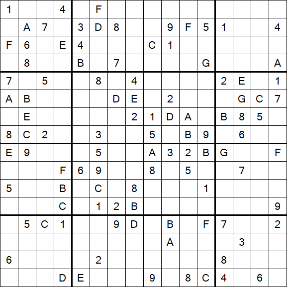 Sudoku 16x16 - Schwierig