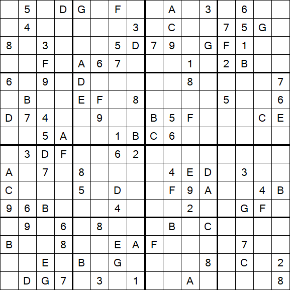 Sudoku 16x16 - Difícil