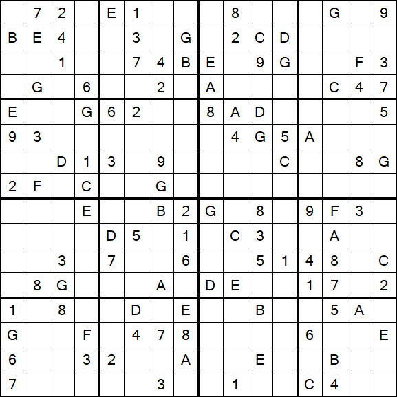 Sudoku 16x16 - Difícil