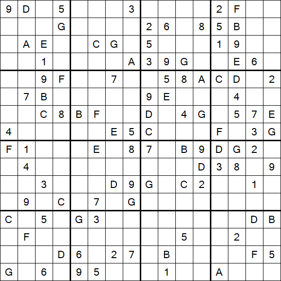 Sudoku 16x16 - Difícil