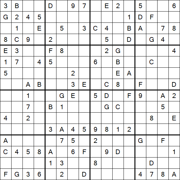 Sudoku 16x16 - Medio