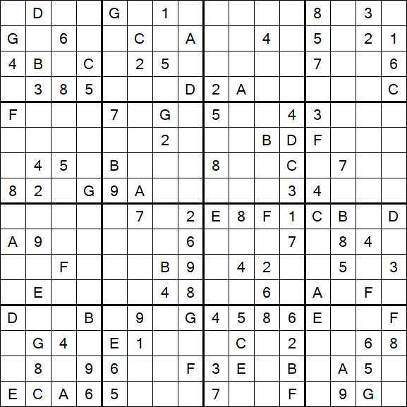 Sudoku 16x16 - Medio