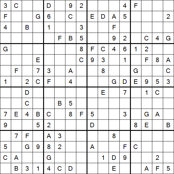 Sudoku 16x16 - Medio