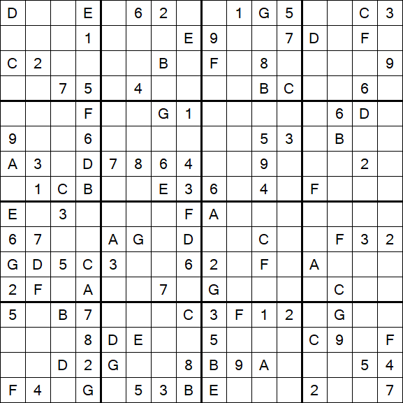Sudoku 16x16 - Medio