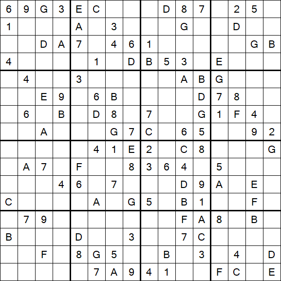 Sudoku 16x16 - Medio