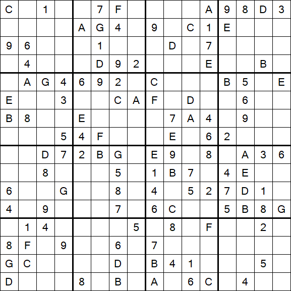 Sudoku 16x16 - Medio