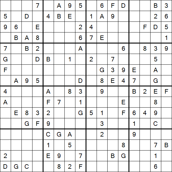 Sudoku 16x16 - Medio