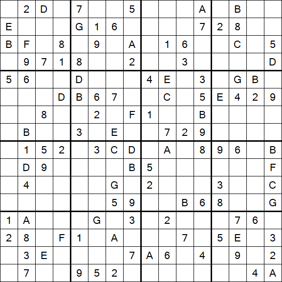 Sudoku 16x16 - Medium