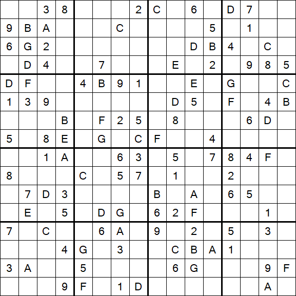 Sudoku 16x16 - Medium