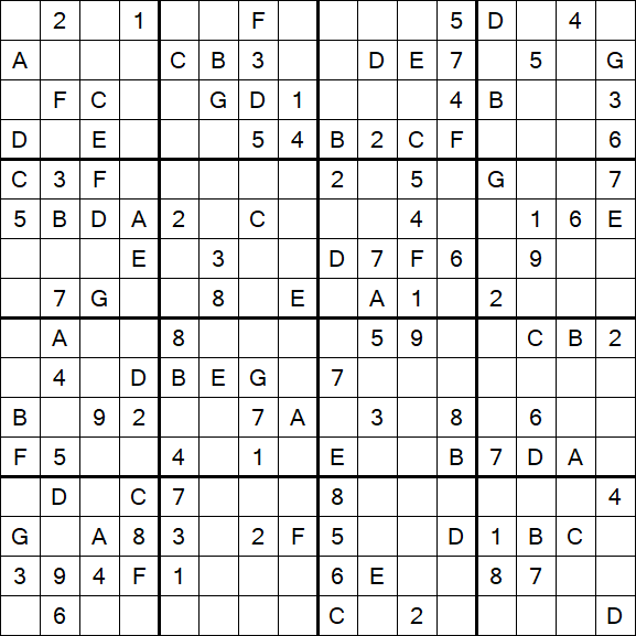 Sudoku 16x16 - Medium