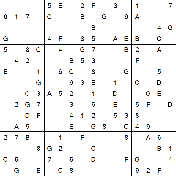 Sudoku 16x16 - Medium