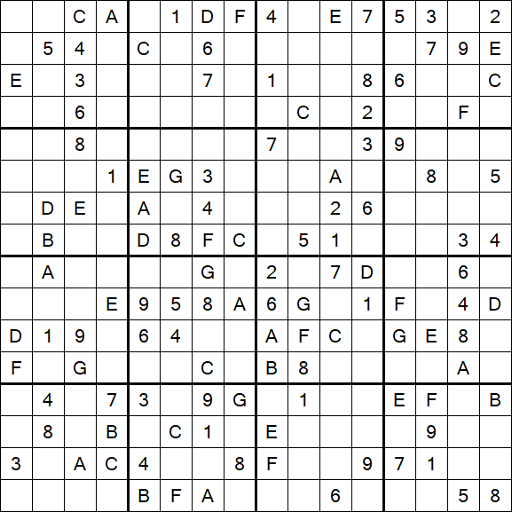 Sudoku 16x16 - Medium