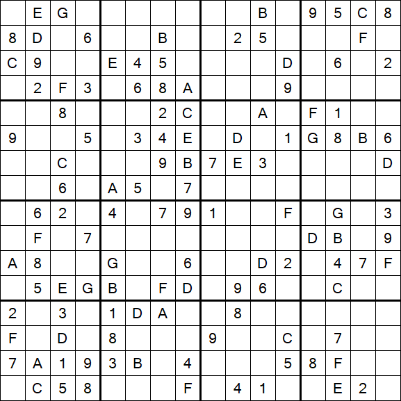 Sudoku 16x16 - Medium