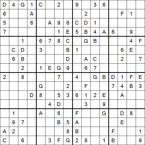 Sudoku 16x16 - Medio