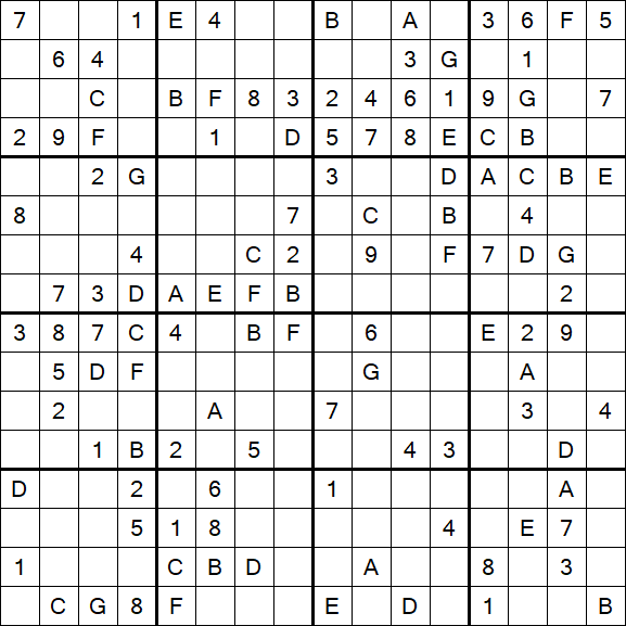 Sudoku 16x16 - Medium