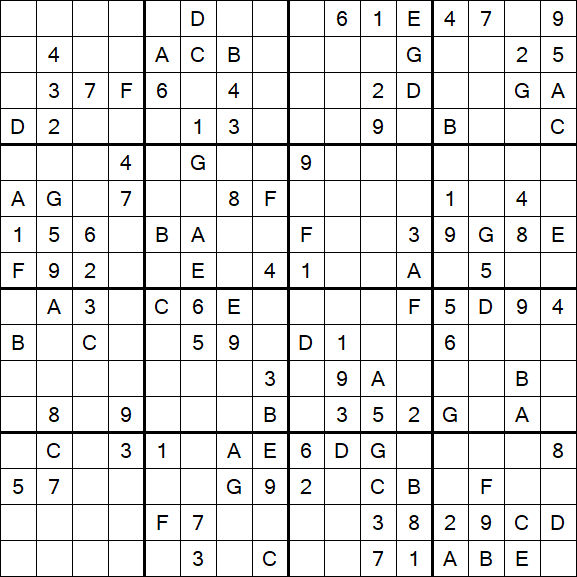 Sudoku 16x16 - Medium