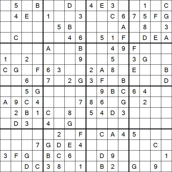 Sudoku 16x16 - Medium