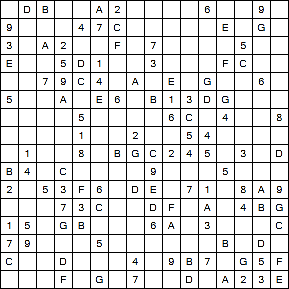 Sudoku 16x16 - Medium