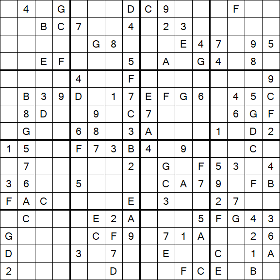Sudoku 16x16 - Medium
