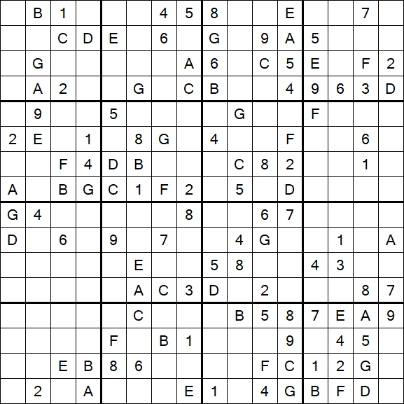 Sudoku 16x16 - Medium