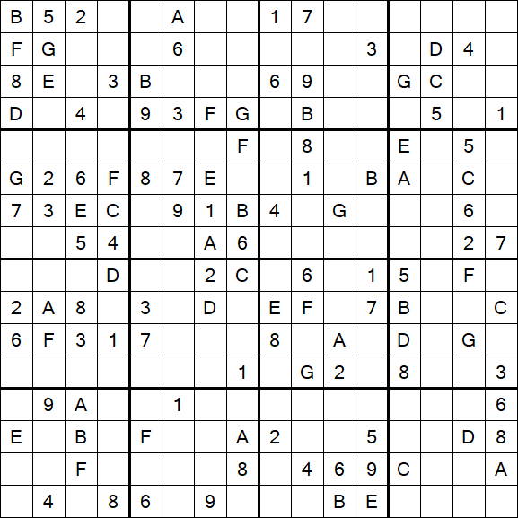 Sudoku 16x16 - Medium