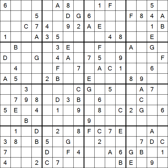 Sudoku 16x16 - Medium