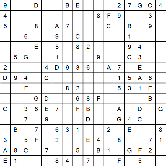 Sudoku 16x16 - Medium