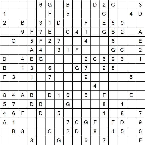 Sudoku 16x16 - Medium