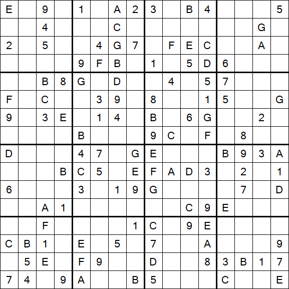 Sudoku 16x16 - Medio