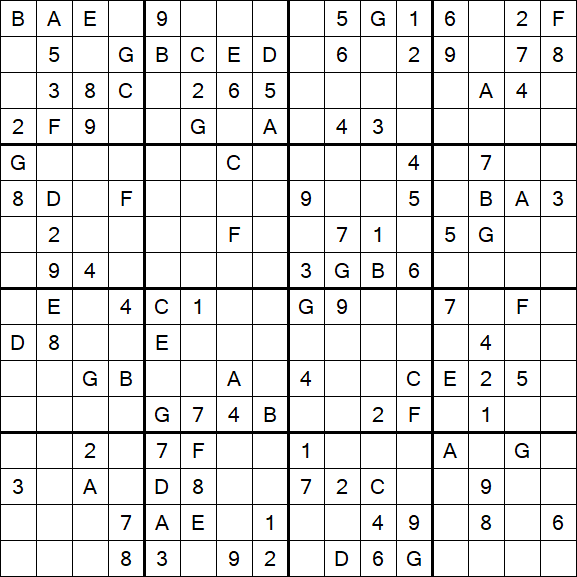 Sudoku 16x16 - Medio
