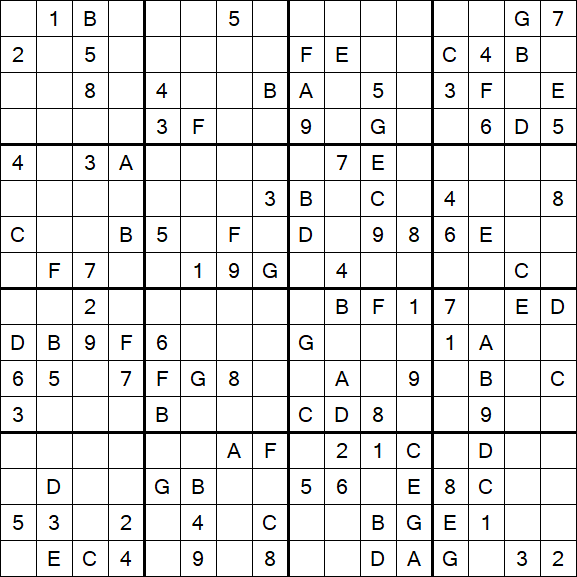 Sudoku 16x16 - Medium