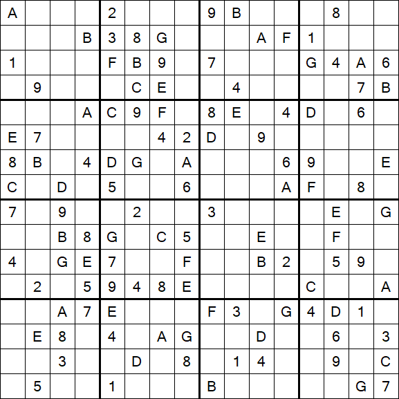 Sudoku 16x16 - Medium