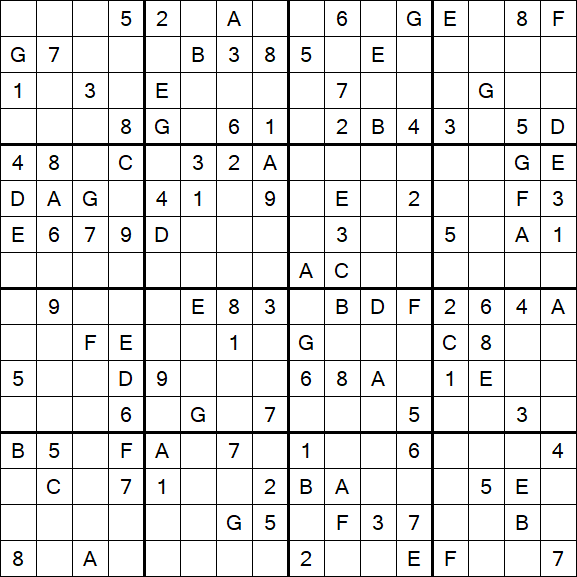 Sudoku 16x16 - Medium