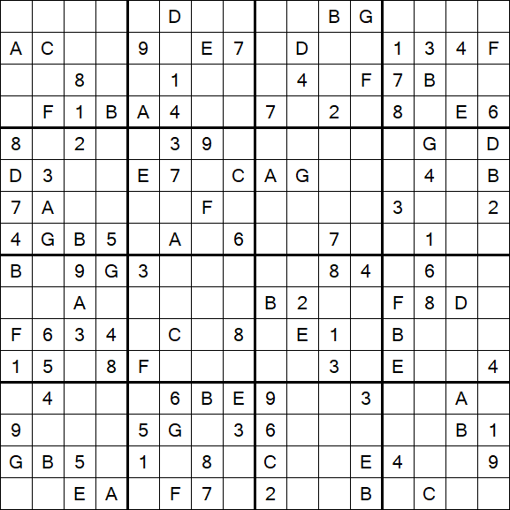 Sudoku 16x16 - Medium