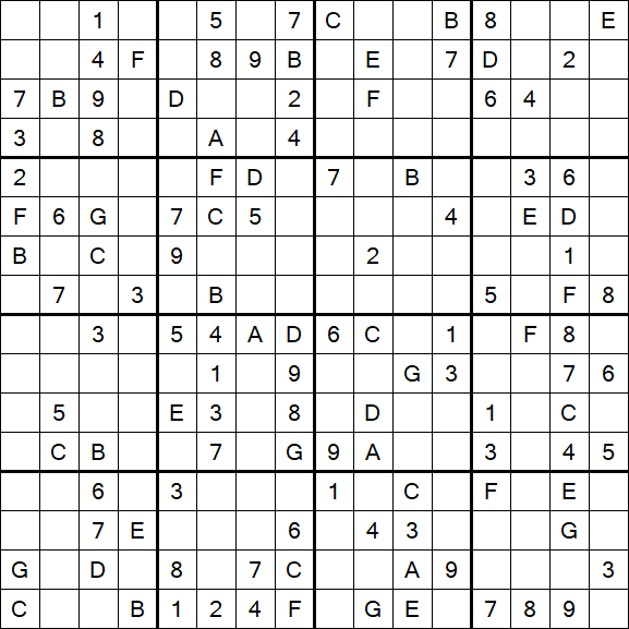 Sudoku 16x16 - Medium