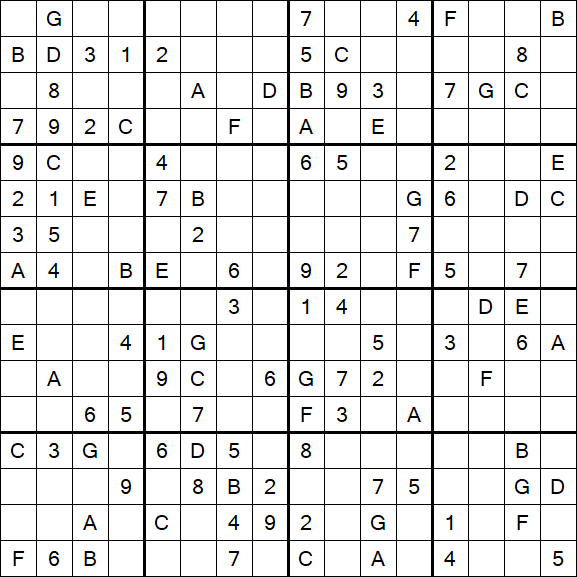 Sudoku 16x16 - Medio