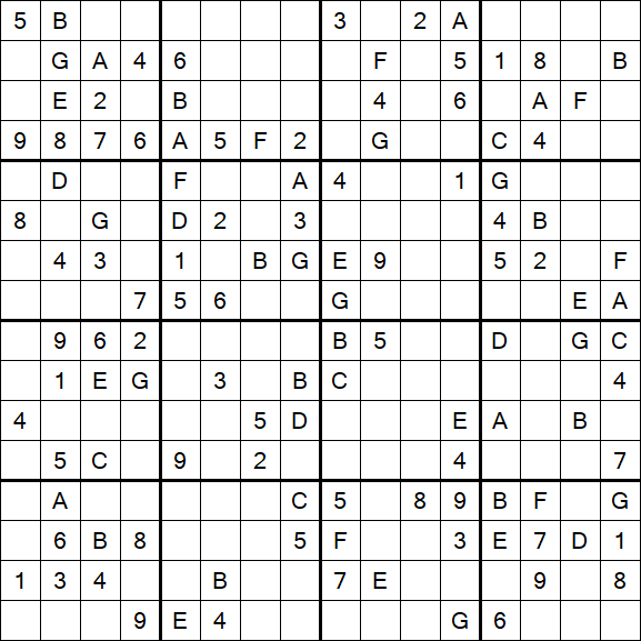 Sudoku 16x16 - Médio