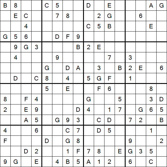 Sudoku 16x16 - Medium