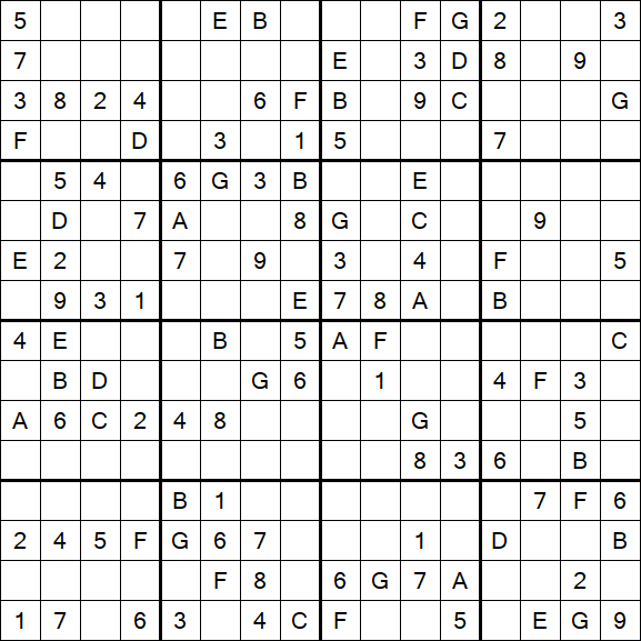 Sudoku 16x16 - Medium