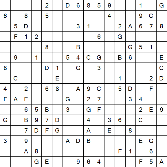 Sudoku 16x16 - Medium