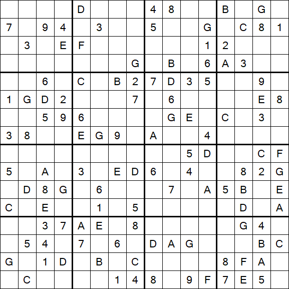 Sudoku 16x16 - Medium