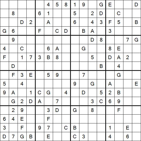 Sudoku 16x16 - Medium