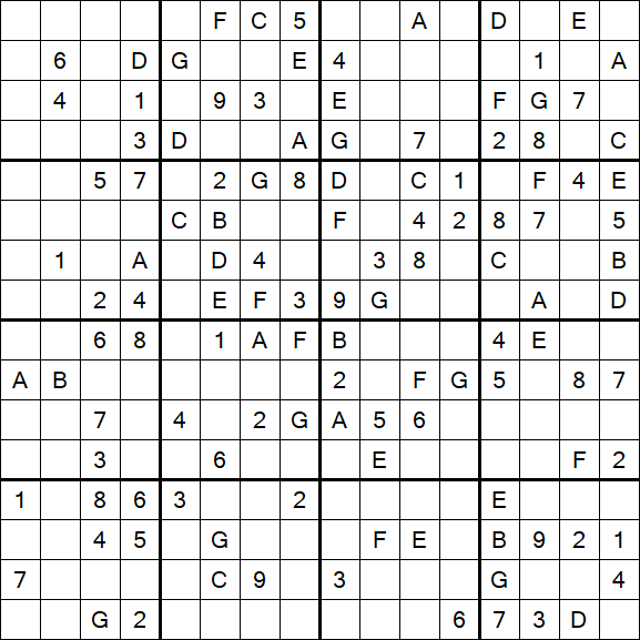 Sudoku 16x16 - Medium
