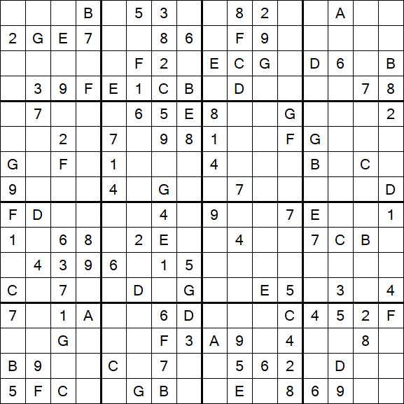 Sudoku 16x16 - Medium