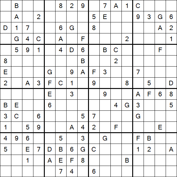 Sudoku 16x16 - Medium
