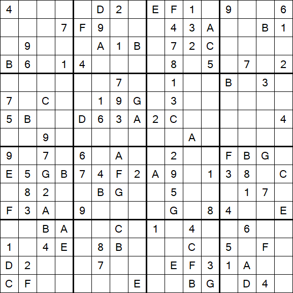 Sudoku 16x16 - Medium