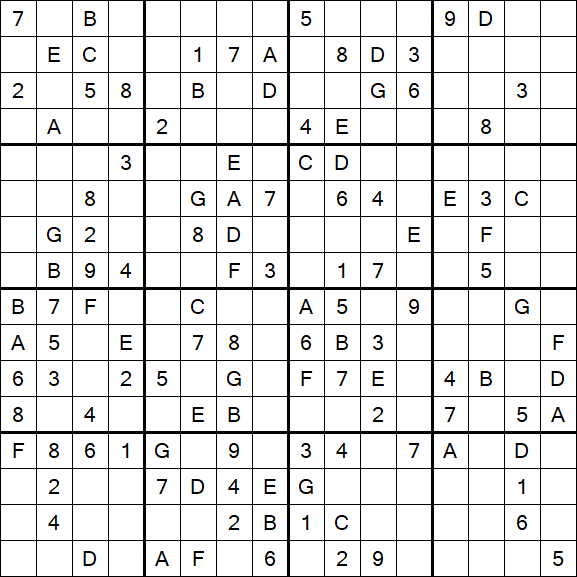 Sudoku 16x16 - Medium