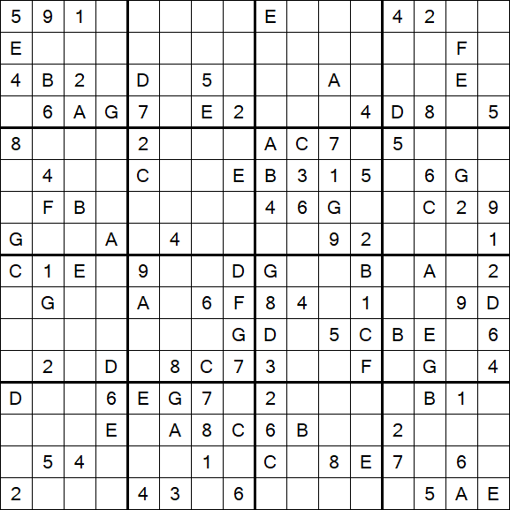 Sudoku 16x16 - Medio