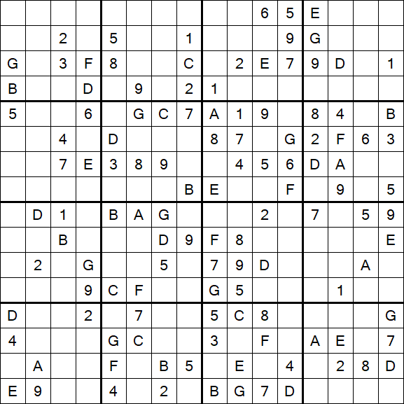Sudoku 16x16 - Medio