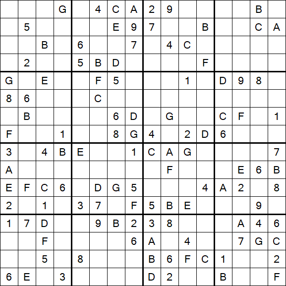 Sudoku 16x16 - Medium